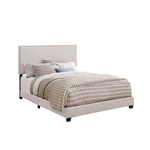 Coaster Home Furnishings Boyd Transitional Fabric Upholstered Twin Size Panel Bed Frame 50-inch Headboard Ivory 350051T