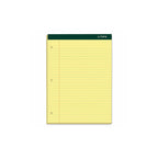 Tops Double Docket Writing Tablet, 8-1/2 X 11-3/4 Inches, Perforated, 3-Hole Punched, Canary, Legal/Wide Rule, 100 Sheets Per Pa
