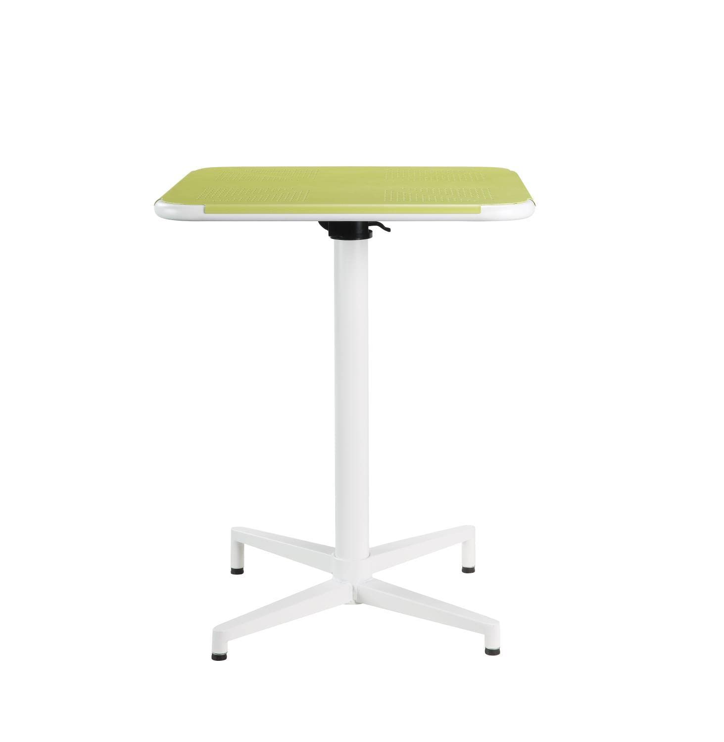 Acme Olson Square Metal Top Folding Table in Yellow and White