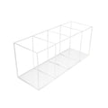 Qpey Acrylic Pen Holder 4 Compartments,Clear Pen Holder Organizer Makeup Brush Holder For Office Desk Accessories,Cosmetic Brush