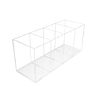 Qpey Acrylic Pen Holder 4 Compartments,Clear Pen Holder Organizer Makeup Brush Holder For Office Desk Accessories,Cosmetic Brush