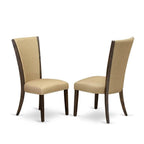 East West Furniture X777Ve703-5 5 Piece Dining Set Includes A Rectangle Dining Room Table With X-Legs And 4 Brown Linen Fabric Upholstered Parson Chairs, 40X72 Inch, Multi-Color