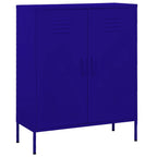 vidaXL Industrial Storage Cabinet, Steel Construction - Adjustable Shelves, Navy Blue, 31.5"x13.8"x40"