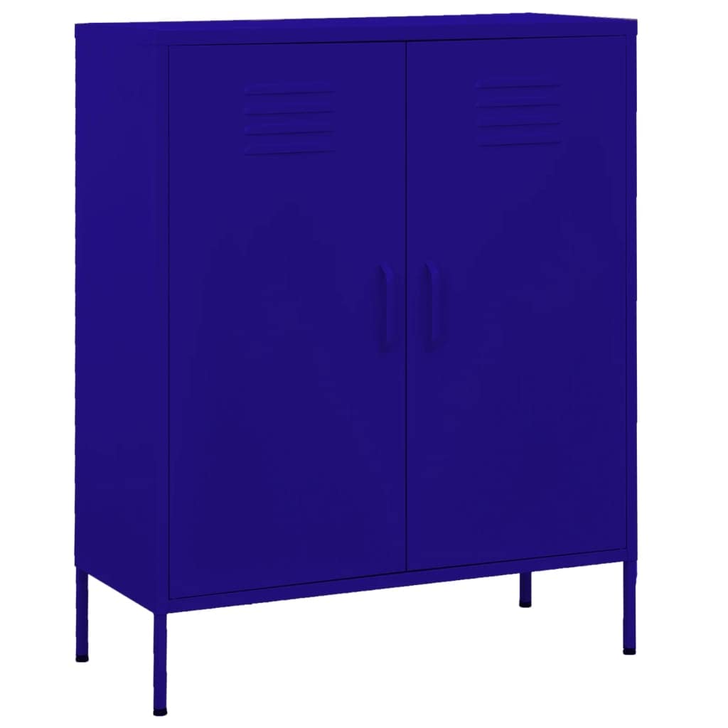 vidaXL Industrial Storage Cabinet, Steel Construction - Adjustable Shelves, Navy Blue, 31.5"x13.8"x40"