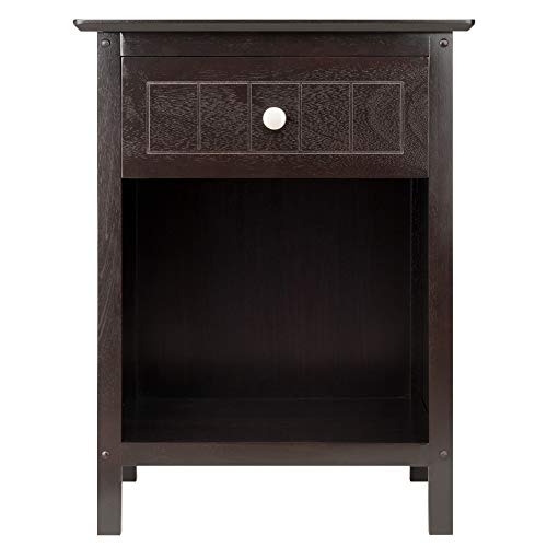 Ergode Wood Burke Home Office Printer Stand | Cottage Style Design | Adjustable Center Shelf | Ample Storage Space | Dark Coffee Finish | 19.84' W x 19.84' D x 31.1' H (23218-VV)