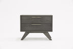 HomeRoots Modern Gray Wash Nightstand with Two Drawers