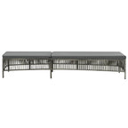 vidaXL Sun Lounger with Cushion - Gray Poly Rattan Sunbed - Durable and Weather-Resistant with Adjusting Backrest - Perfect for Patio and Garden Spaces