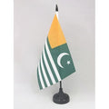 Azad Kashmir Table Flag 5' X 8' - Ajk Free Kashmir Desk Flag 21 X 14 Cm - Black Plastic Stick And Base - Az Flag