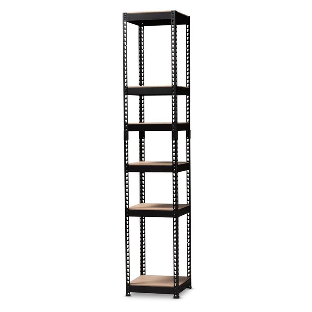 Baxton Studio Gavin Black Metal 5-Shelf Closet Storage Organizer