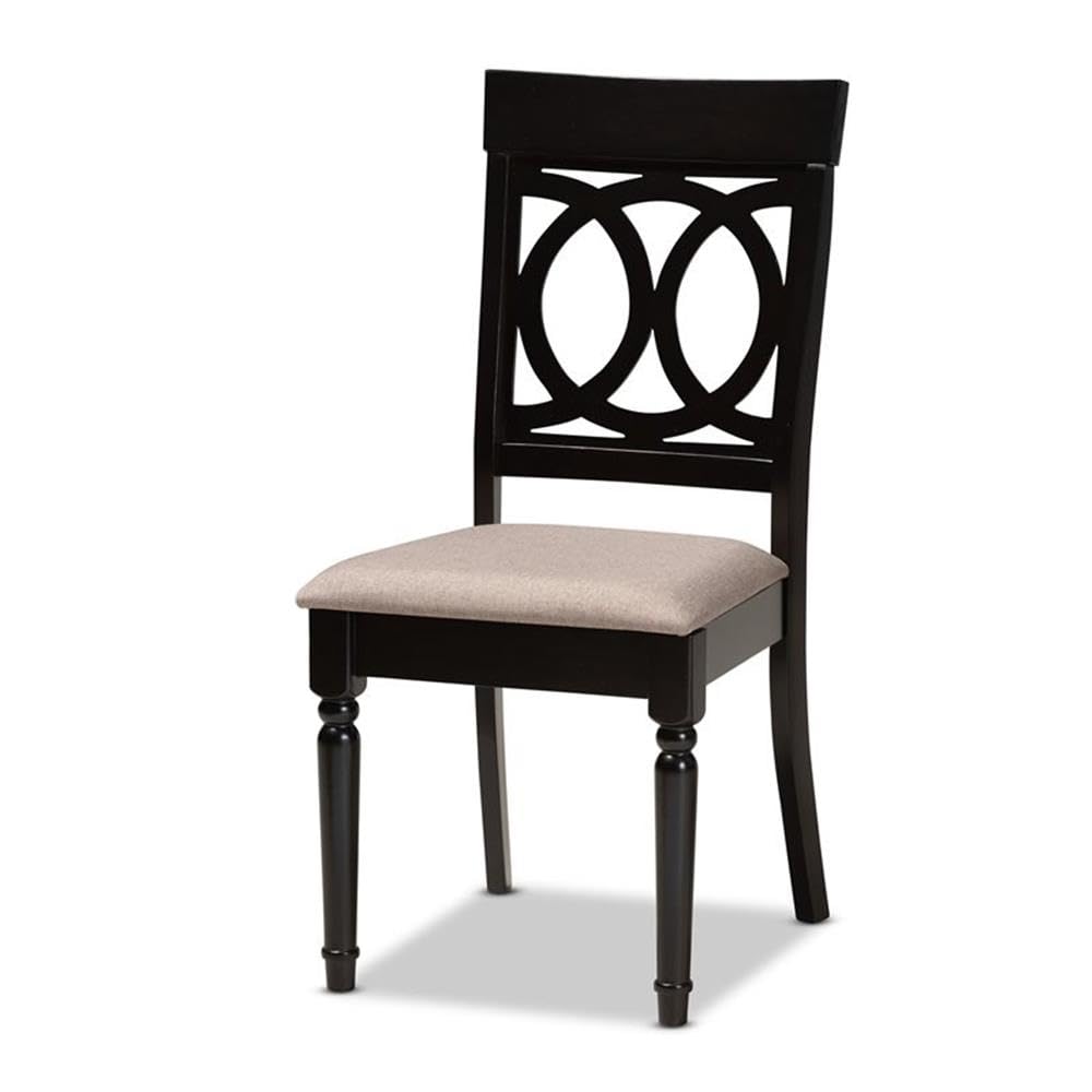 Baxton Studio Jessie Modern and Contemporary Sand Fabric Upholstered and Dark Brown Finished Wood 7-Piece Dining Set