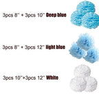18Pcs Tissue Hanging Paper Pom-Poms, Hmxpls Flower Ball Wedding Party Outdoor Decoration Premium Tissue Paper Pom Pom Flowers Cr