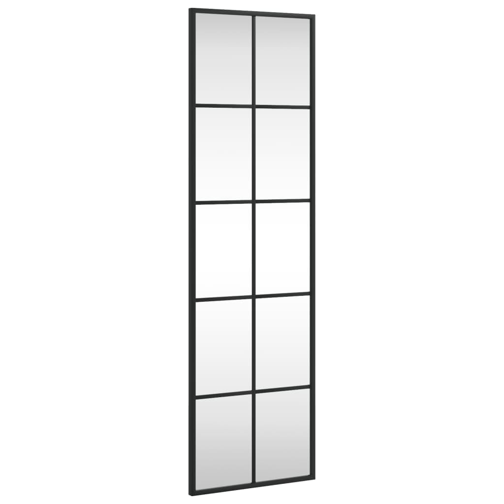 vidaXL Black Wall Mirror - Rectangle 11.8"x39.4" Iron Frame | Wall-Mounted Versatile Home Decor | Clear Reflective Glass for Bedroom, Bathroom, Living Room, & Hallway