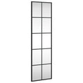 vidaXL Black Wall Mirror - Rectangle 11.8"x39.4" Iron Frame | Wall-Mounted Versatile Home Decor | Clear Reflective Glass for Bedroom, Bathroom, Living Room, & Hallway