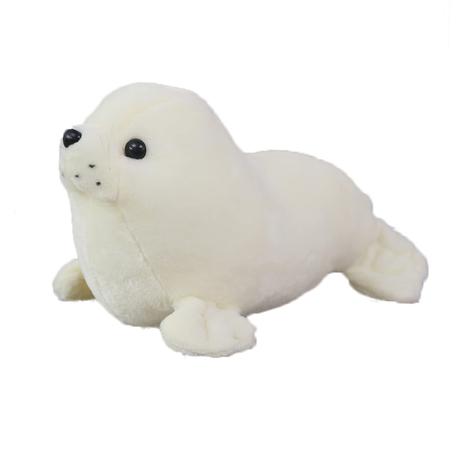 Seal Plush Stuffed Animal White Cute Toy Pillow Kawaii Doll for Kids, 9 inch