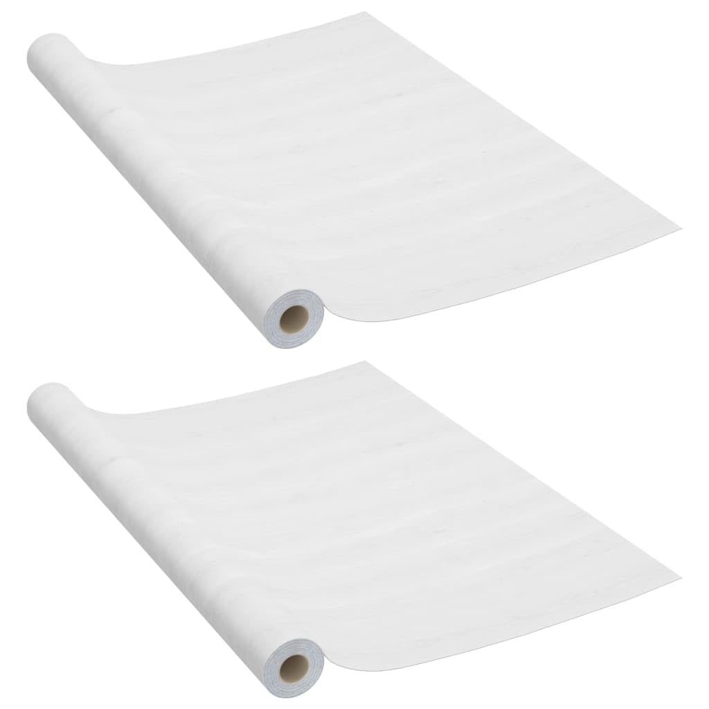 vidaXL Self-Adhesive Door Films Pack of 2 White Wood 210 x 90 cm PVC