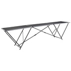 vidaXL Folding Pasting Table Trestle Foldable Table Wallpaper Decorating Workbench Tool Indoor Outdoor Home Garden 118.1" MDF and Aluminum