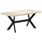 vidaXL Solid Mango Wood Dining Table Kitchen Dinner Dining Room Home Office Indoor Furniture Meal Restaurant Table Side End Stand 63"