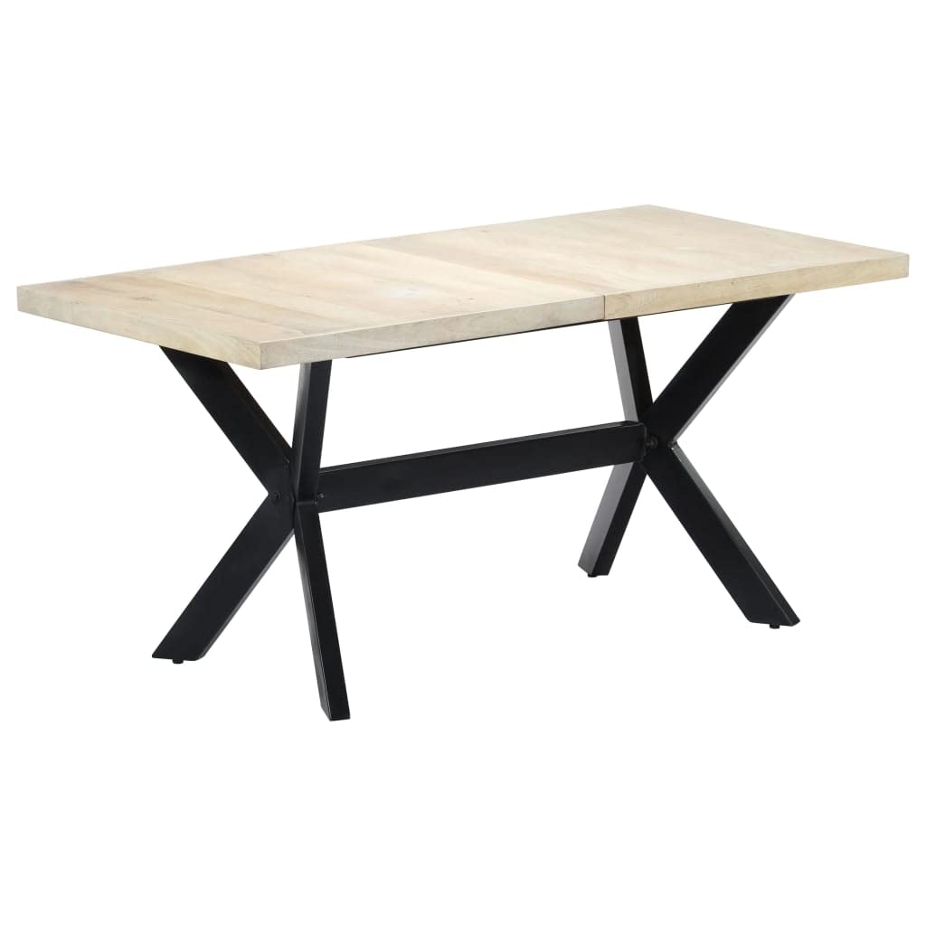vidaXL Solid Mango Wood Dining Table Kitchen Dinner Dining Room Home Office Indoor Furniture Meal Restaurant Table Side End Stand 63"