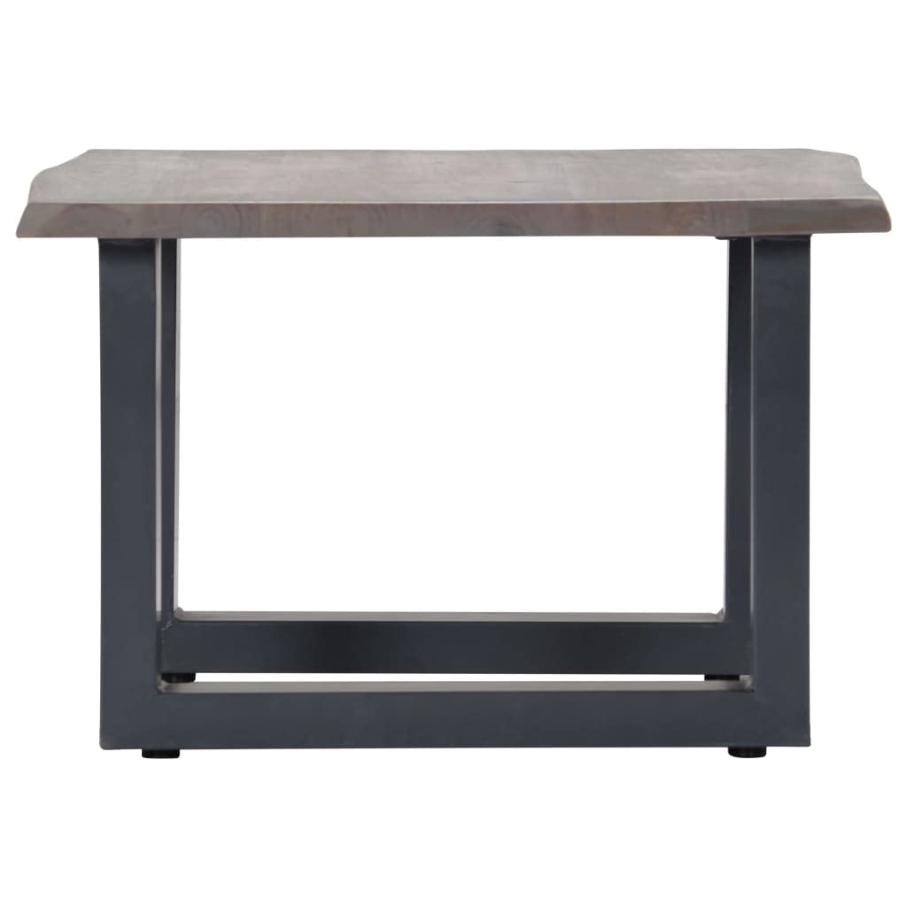vidaXL Coffee Table Sofa End Table with Live Edges Gray Solid Wood Acacia