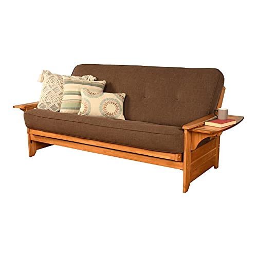 Kodiak Furniture Phoenix Full Size Futon in Butternut Finish, Linen Cocoa