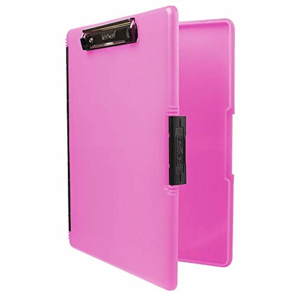 Dexas Slimcase 2 Storage Clipboard With Side Opening, Neon Pink, Office Supplies Clipboards To Organize, Carry And Store, A4 Hol