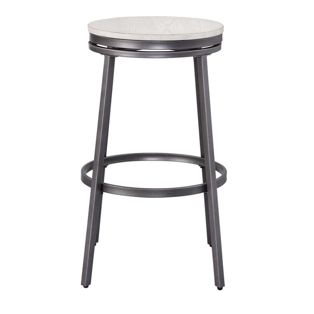 American Woodcrafters Jaidon Backless Gray Metal 30-inch Seat Height Bar Stool