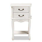 Baxton Studio Gabrielle Traditional French Country Provincial White-Finished 2-Drawer Wood Nightstand