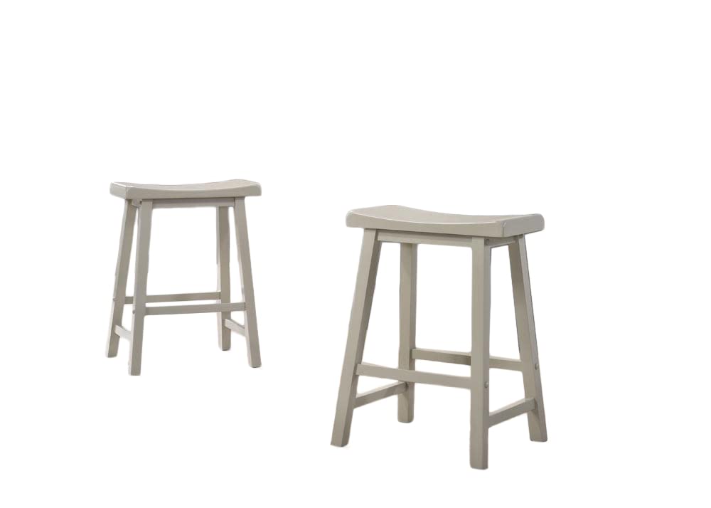 Lilola Home Set of 2 Alonzo Light Gray Backless Ergonomic Counter Height Stool