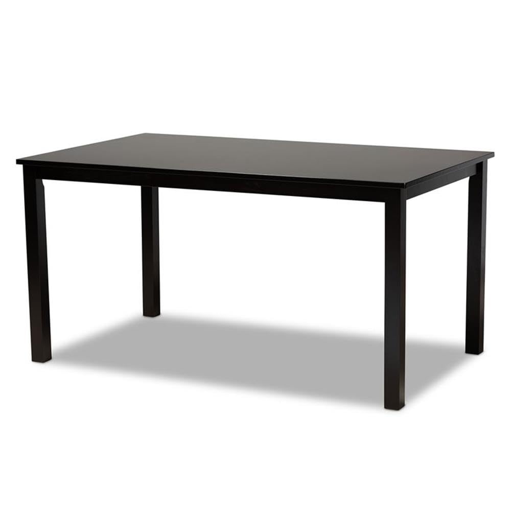 Baxton Studio Caron Modern and Contemporary Sand Fabric Upholstered Espresso Brown Finished Wood 7-Piece Dining Set