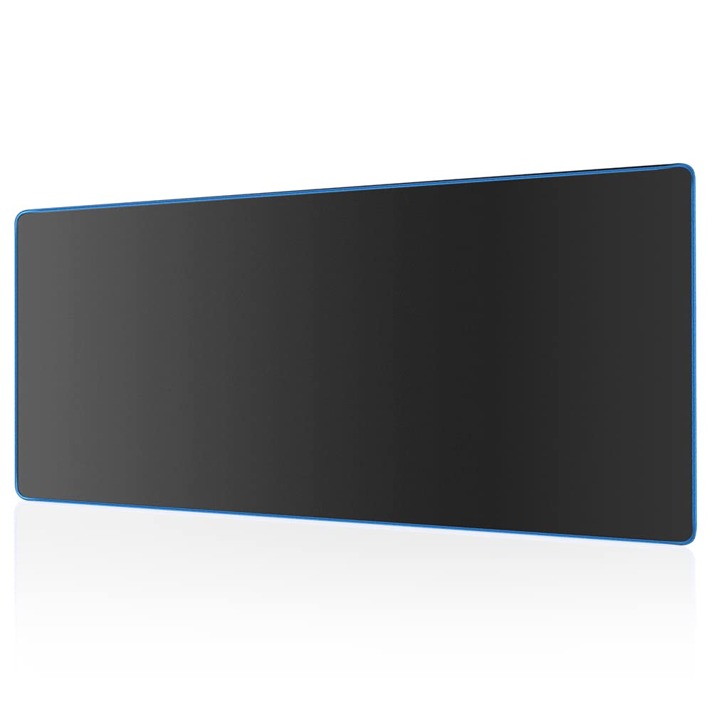 Large Gaming Mouse Pad(35.4X15.7X0.16In), Black Thick Computer Extended Mousepad For Laptop, Smooth Keyboard Mat With Non Slip R
