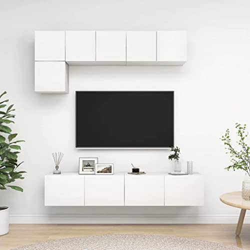 vidaXL TV Cabinet Set 5 Piece Home Living Room Furniture TV Stand HiFi Stereo Cabinet Media Unit Entertainment Center Sonoma Oak Engineered Wood