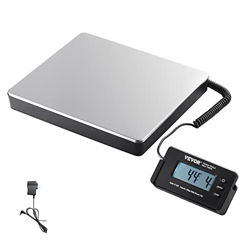 VEVOR Digital Shipping Scale, 440 lbs x 1.7 oz. Heavy Duty Postal Scale with Timer, Tare Function, HD LCD Screen Portable Packag