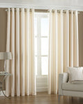 Exporthub Polyester & Polyester Blend Solid Grommet Eyelet Curtain for Window, Window 6 Ft, Cream, Pack of 2