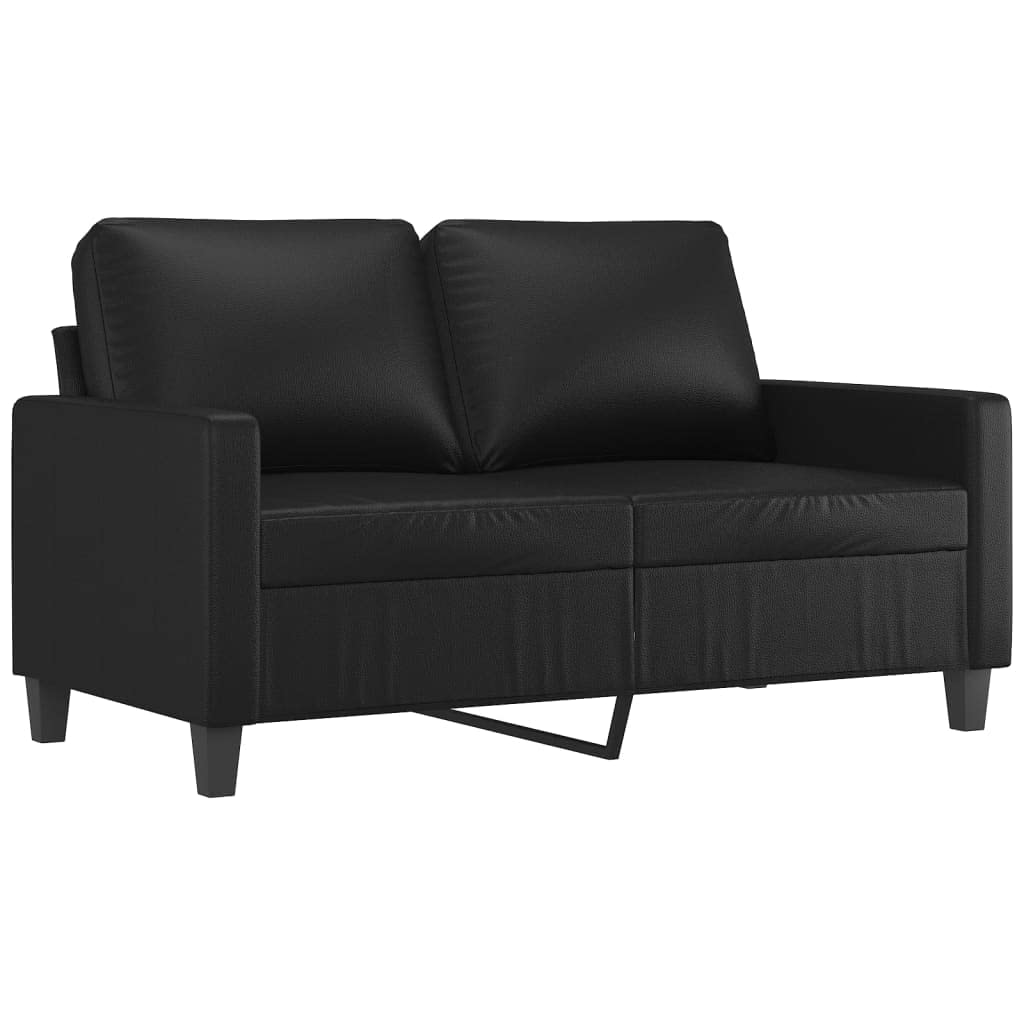 vidaXL Set of 2 sofas, TV armchairs with cushions, relax sofas, upholstered seats for living room, black synthetic leather