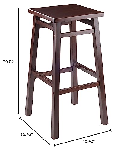 Ergode Wood Ivy Bar Stool - Farmhouse Charm, Weathered Finish, Stable & Comfortable, 220lbs Capacity, Versatile Stand/Side Piece, Rustic Gray (94137-VV)