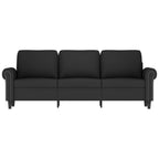 vidaXL Velvet 3-Seater Sofa - Modern Design with Metal Frame, Thickly Padded Seat and Armrest, Comfortable Back Pillows - Black
