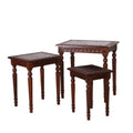 International Caravan Furniture Piece Carved Small 1/2 Moon 2-Tier Wall Table