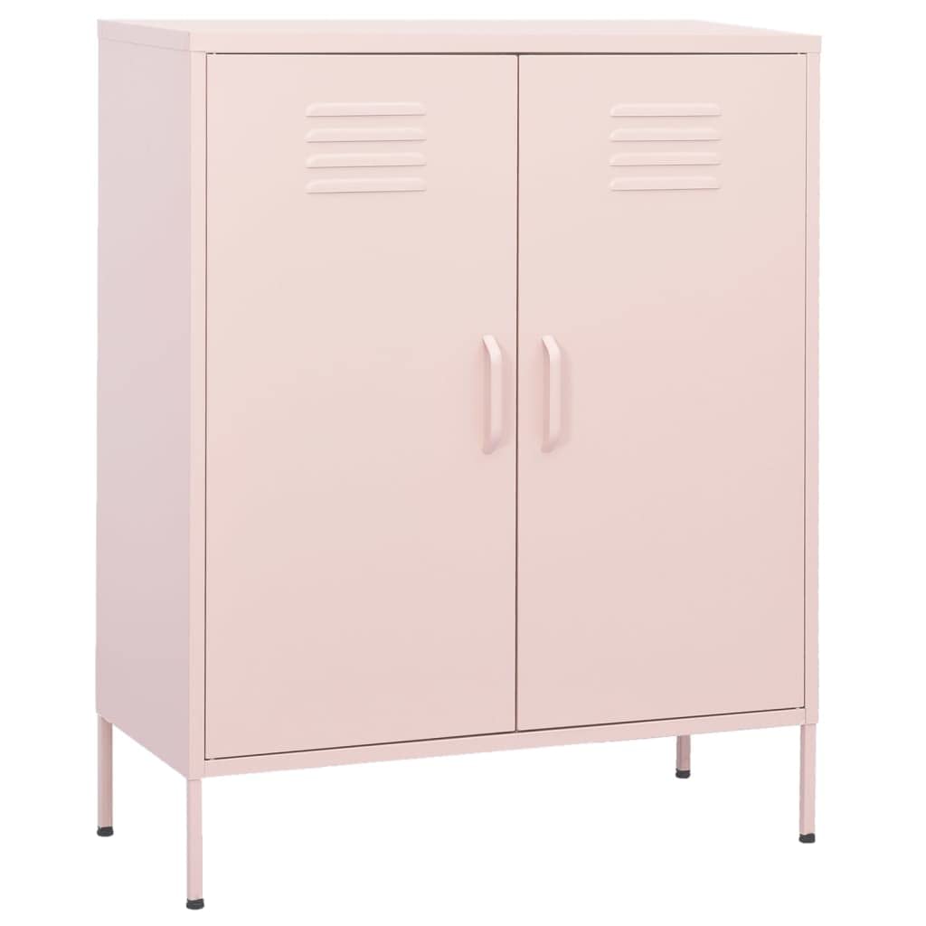 vidaXL Storage Cabinet, Steel Pink Cabinet with Adjustable Shelves, Industrial Style, Ideal for Home Decor, Solid Construction