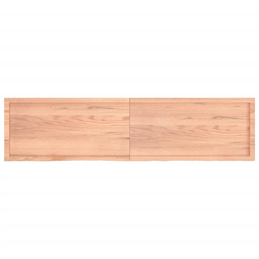 vidaXL Light Brown Solid Oak Wood Table Top - Versatile Replacement Tabletop for Home/Commercial Use, Treated & Varnished, Handmade with Live Edge Detailing, 78.7&quot;x19.7&quot;x(0.8&quot;-1.6&quot;)'.