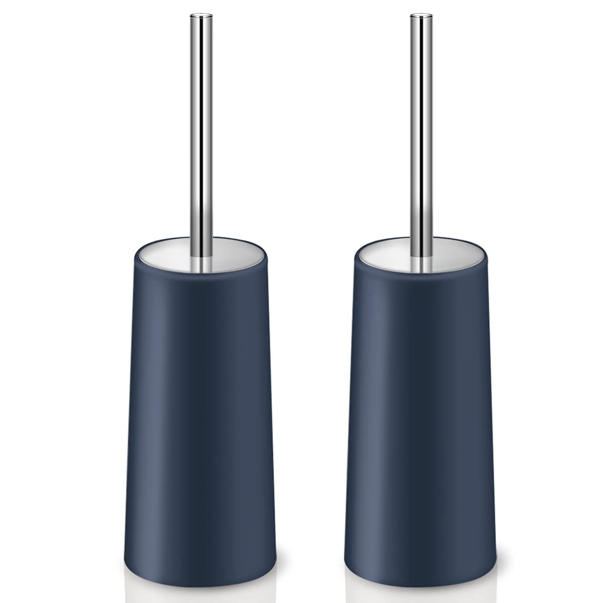 IXO Toilet Brush and Holder, 2 Pack Toilet Brush with 304 Stainless Steel Long Handle, Toilet Bowl Brush for Bathroom Toilet-Erg