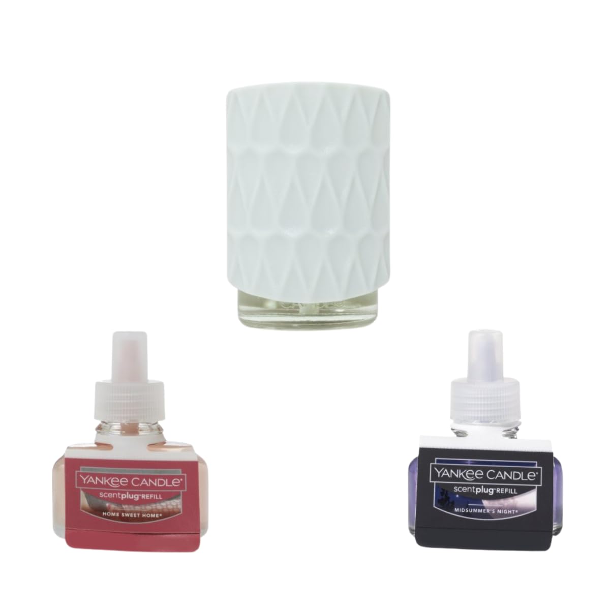 Yankee Candle Cozy Twilight Variety Pack - Scent Plug Diffuser Organic Pattern Gray, Scent Plug Refill Home Sweet Home and Midsu