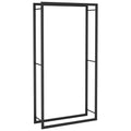 vidaXL Matt Black Steel Firewood Rack - Weather-, Large Log Stand for Fireplace or Log Burner, Ground-Elevated Design for Optima