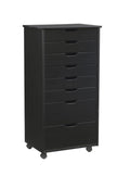 Cary Eight Drawer Rolling Storage Cart, Black