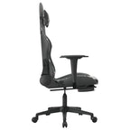 vidaXL Adjustable Gaming Chair with Footrest - Black and Camouflage, Faux Leather Upholstered Seat, Sturdy Frame, 360° Swivel Design