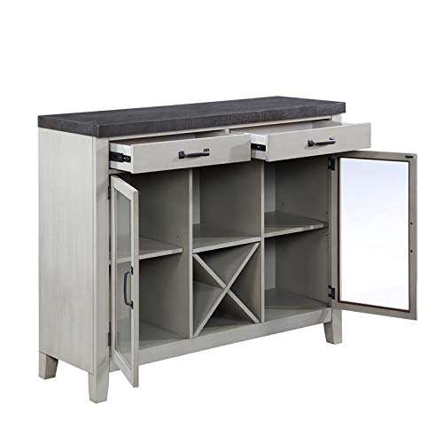 Steve Silver Hyland Stone Gray and Charcoal Wood Server