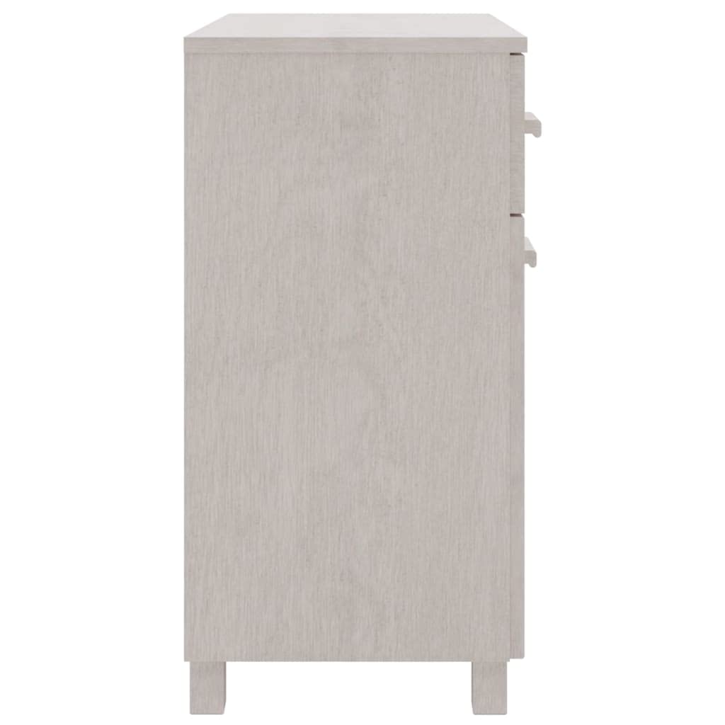 vidaXL HAMAR Solid Wood Highboard, Wooden Sideboard with Storage in White, 2 Doors and 2 Drawers, 31.1"x15.7"x31.5"