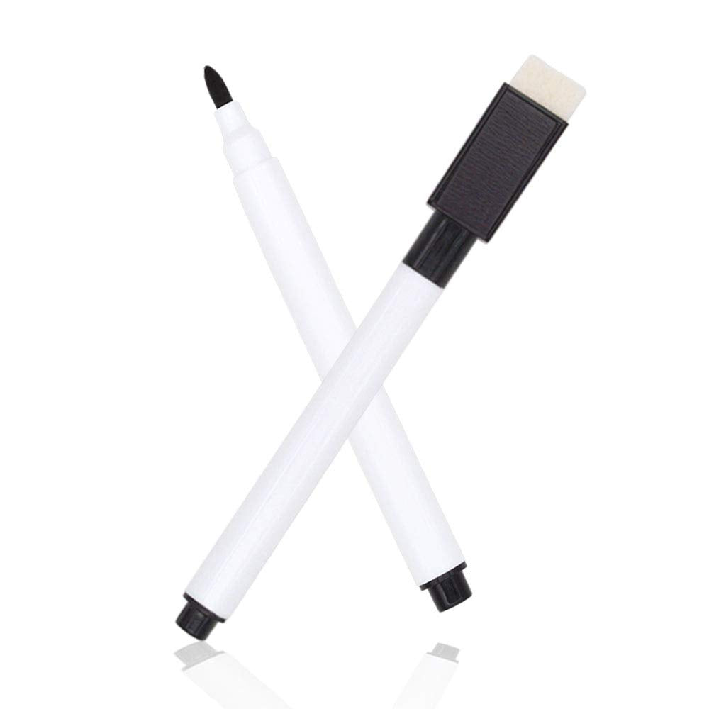 Reton Rewritable Magnetic Dry Wipe White Board Markers Pens With Eraser Cap (600 Pcs, Black)