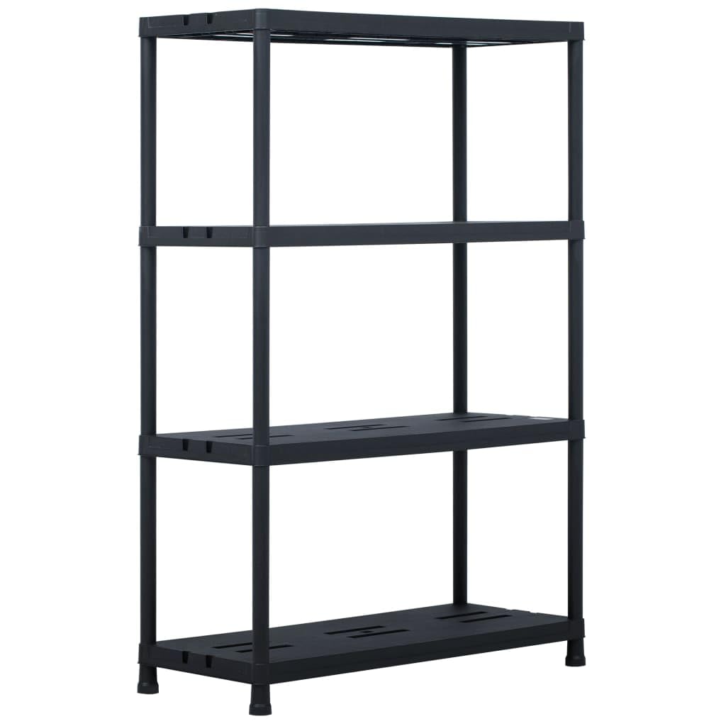 vidaXL Storage Shelf Rack Black 485 lb 35.4&quot;x15.7&quot;x54.3&quot; Plastic