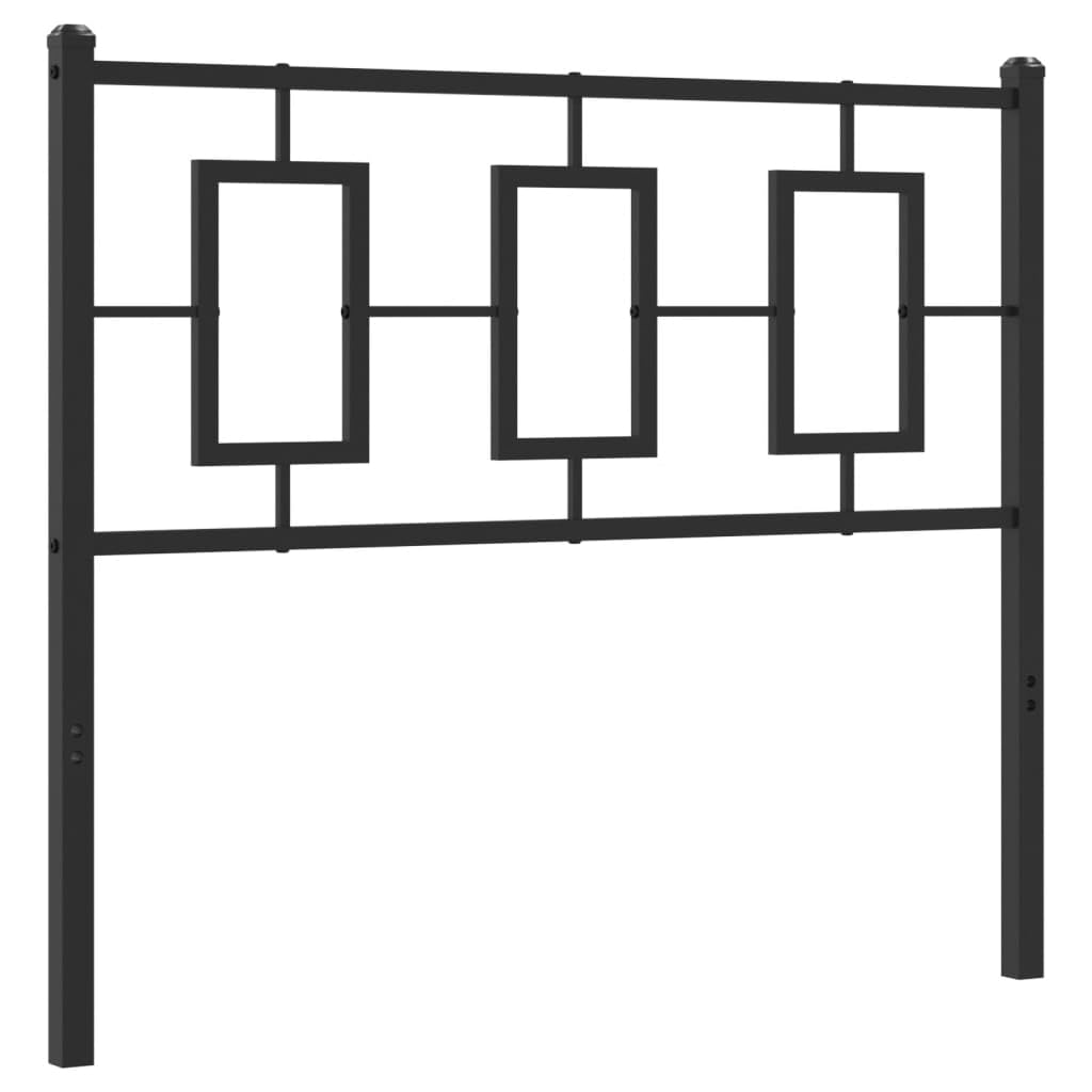 vidaXL Black Metal Headboard 39.4&quot; - Sturdy Steel Construction Bedroom Furniture with Leg Supports and Backrest for Bed Enhancement