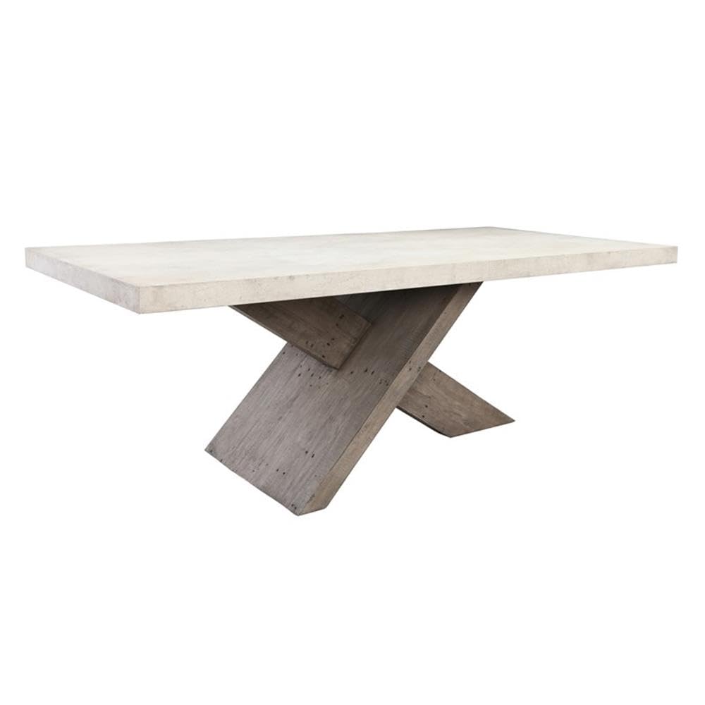 Kosas Home Durant 84" Transitional Wood Dining Table in Antique White